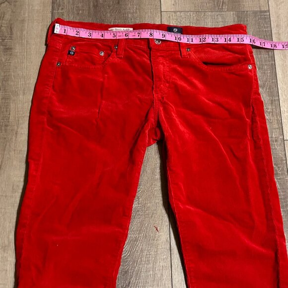 Adriano Goldschmied The Stevie Ankle Slim Straight Red Corduroy Pants Size 29 - Picture 7 of 12